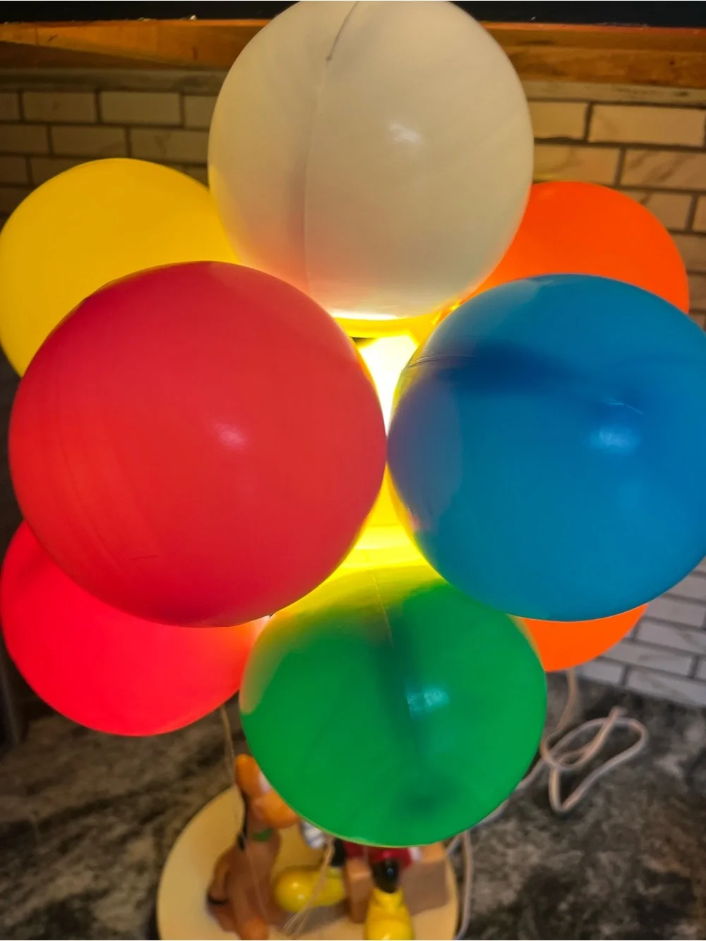 Vtg Mickey Mouse & Pluto Balloon Children's Lamp Light Nightlight